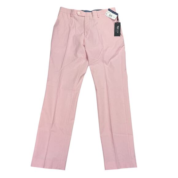 Tommy Hilfiger Mens TH Flex Modern Fit Stretch Chambray Suit Pants Pink 32x32 - Picture 1 of 6
